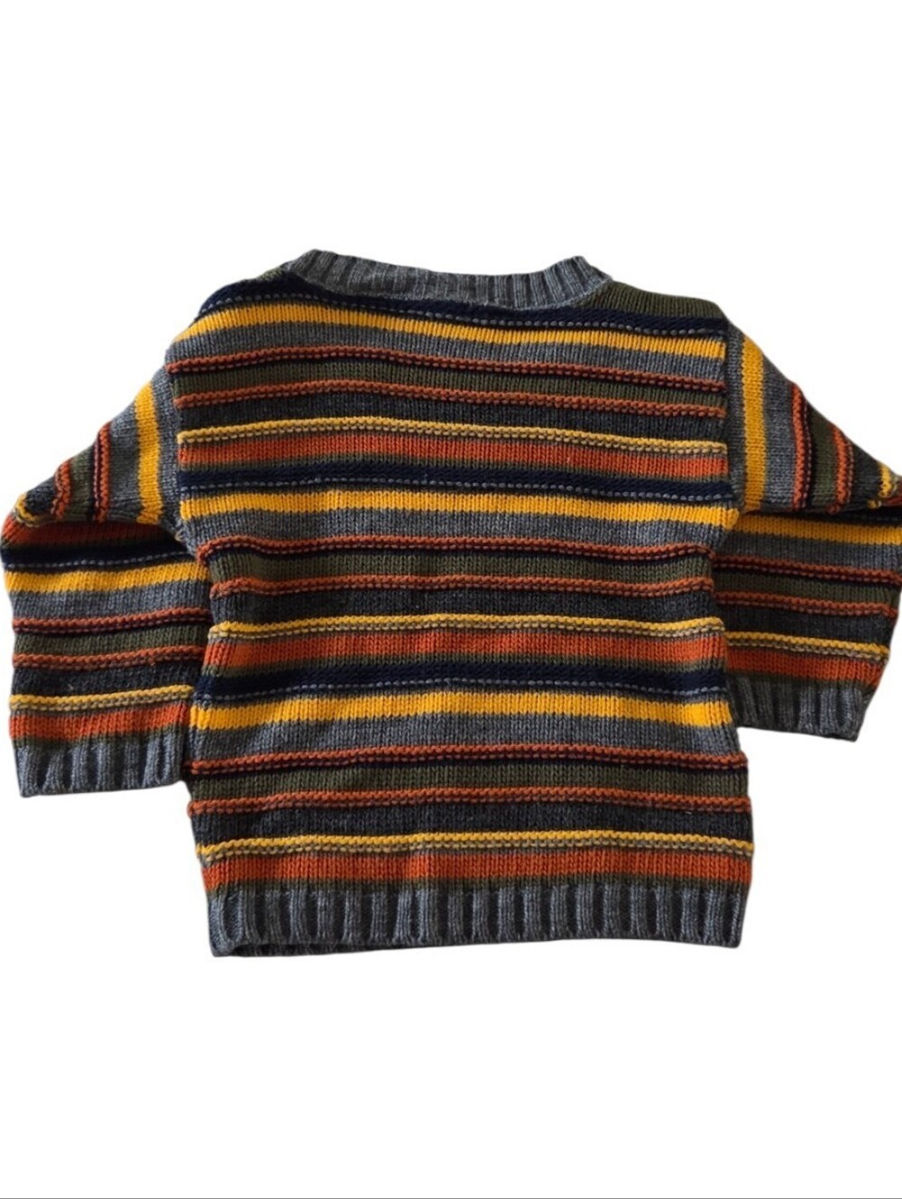Vintage Okie Dokie Baby Sweater 12 Months Striped Made USA 90s Knit Pullover - Picture 2 of 4